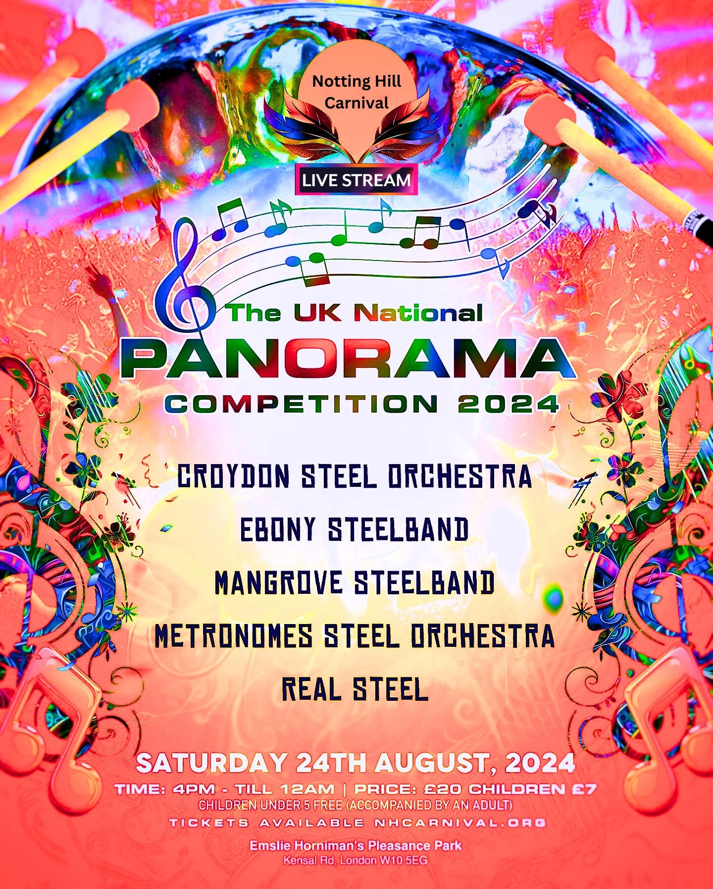 Watch Notting Hill Carnival The Panorama Competition 2024 Live